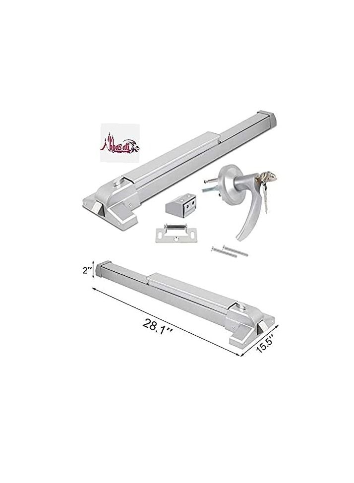 ABBASALI Door Push Bar Handles with Exterior Lever Emergency Lock Stainless Steel Commercial Door Push Bar - Image 2