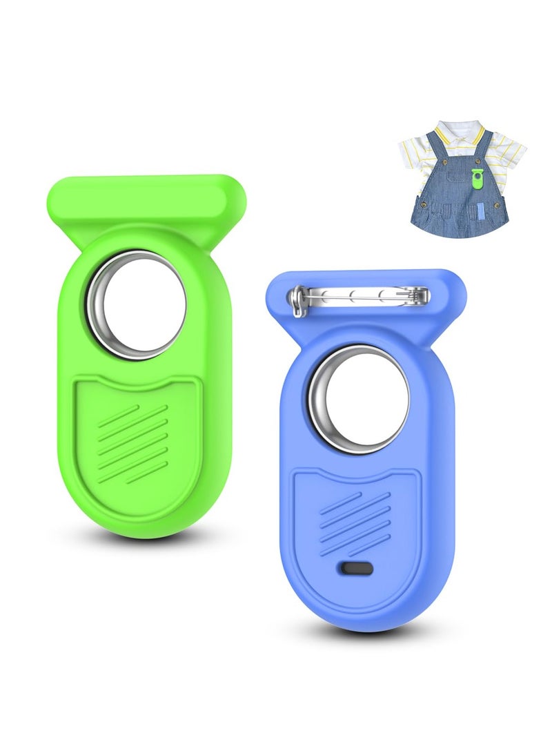 2 Pack Smart Tag 2 Holder Case with Hidden Safety Pin Compatible for Samsung Galaxy SmartTag2, SmartTag 2 Full Silicone Cover Skin with Brooch Clip for Clothes Backpack Pet - Image 1