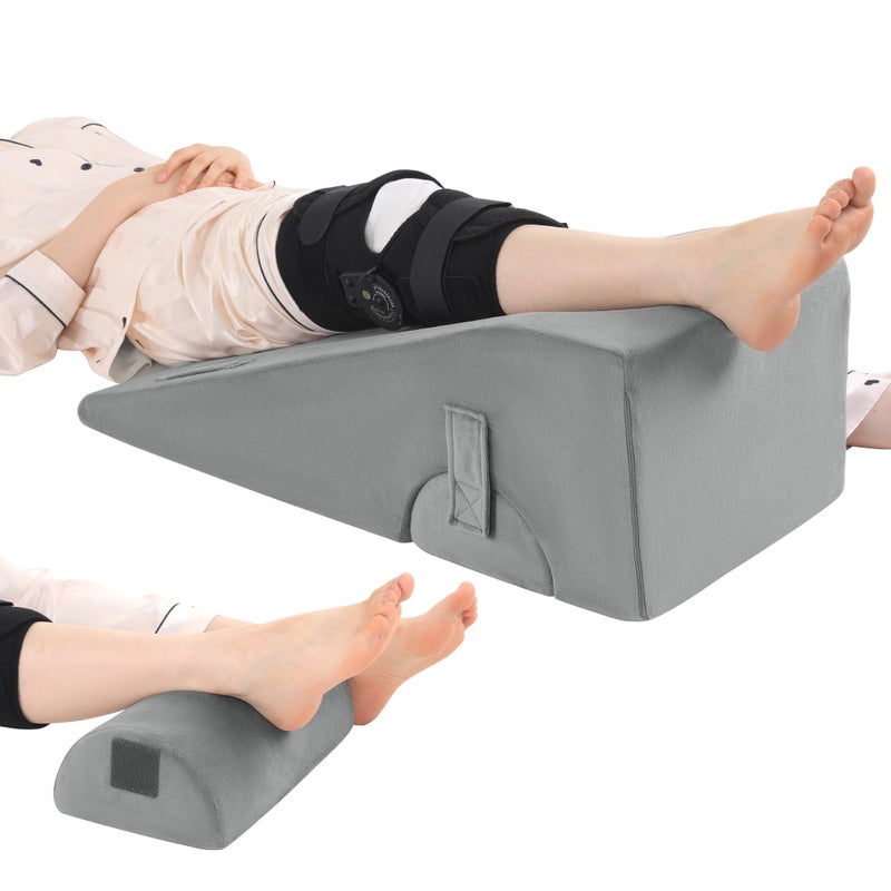 ROYALAY Knee Replacement Pillow, Leg Pillow for Knee Surgery Recovery with Different Height, Leg Surgery Recovery Equipment for Hip Foot Ankle, Single - Image 1