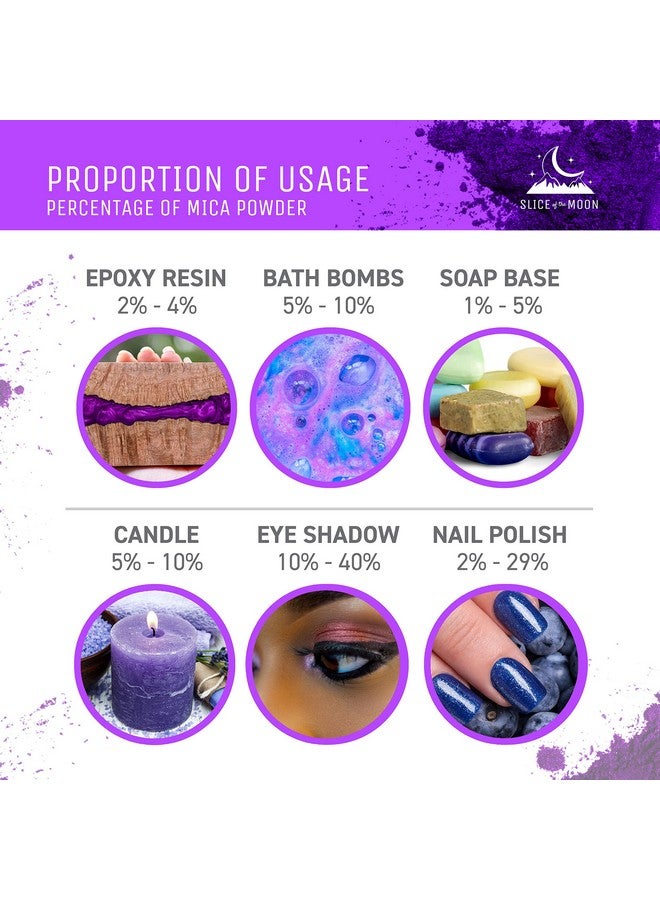 Slice of the Moon Purple Mica Powder Skin Safe Fine Pigment Powder For Epoxy Resin Body Butter Lip Gloss Candle Color Dye Soap Colorant & Slime Pigment Dust 0.42Oz (12G) - Image 3