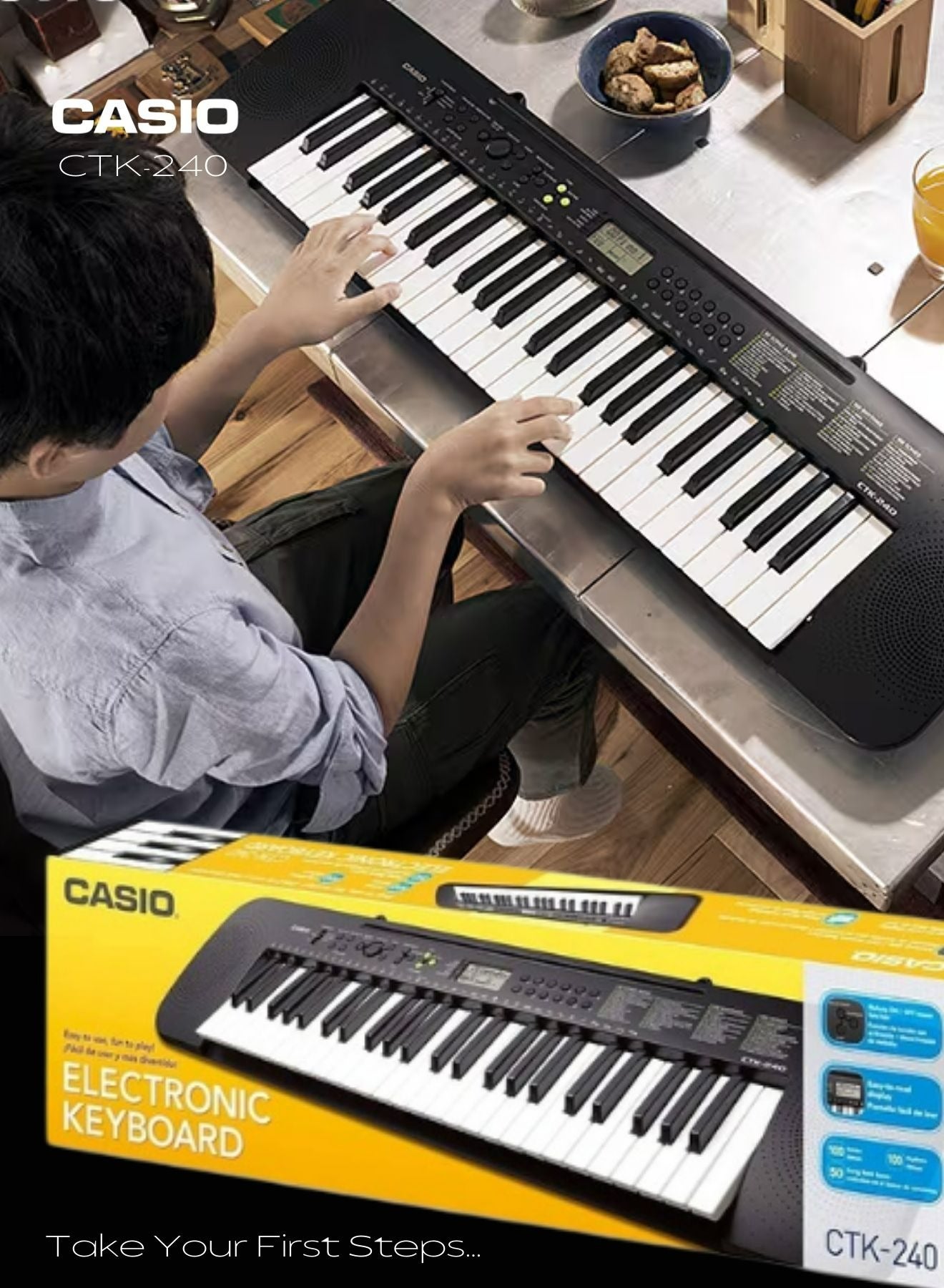 CASIO CTK-240 Digital Musical Piano Keyboard for Beginners