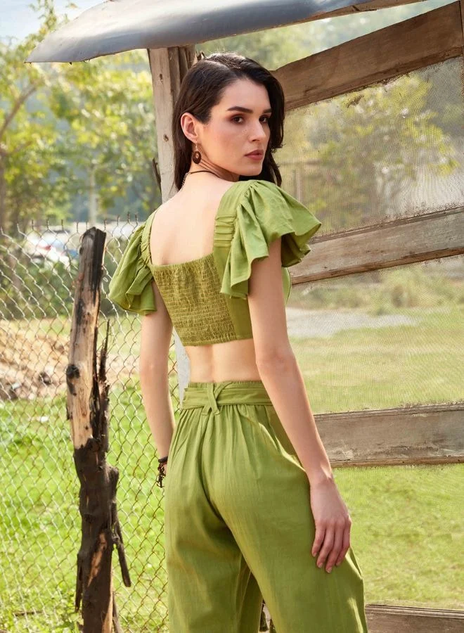 Abhishti Jadesheen Smocked Top