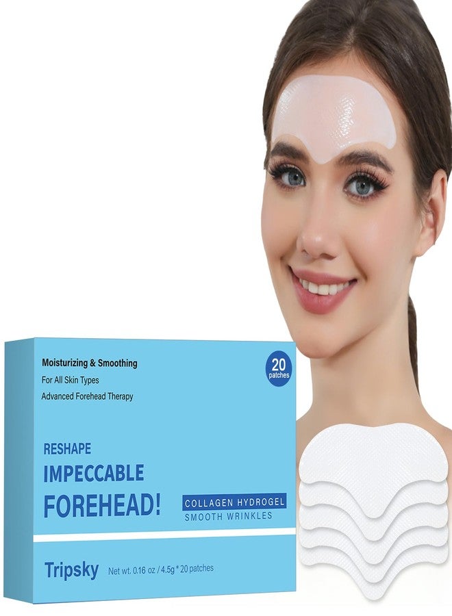 Tripsky Forehead Wrinkle Patches For Anti-Wrinkle, Overnight Facial Wrinkle Patches Jelly Pads With Collagen, Forehead Wrinkles Treatment Softening Fine Lines (White 20PCS - Image 1