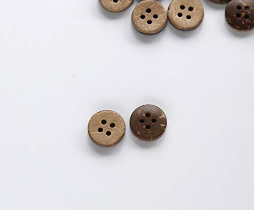 GANSSIA Coconut Shell Buttons Small Size 1/2 Inch (12.5mm) 4 Holes Coconut Button for Shirt Sewing or DIY Crafts Pack of 200pcs - Image 4