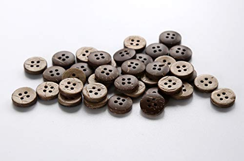 GANSSIA Coconut Shell Buttons Small Size 1/2 Inch (12.5mm) 4 Holes Coconut Button for Shirt Sewing or DIY Crafts Pack of 200pcs - Image 3