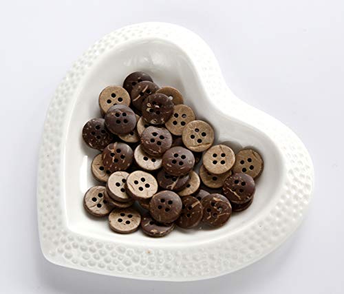 GANSSIA Coconut Shell Buttons Small Size 1/2 Inch (12.5mm) 4 Holes Coconut Button for Shirt Sewing or DIY Crafts Pack of 200pcs - Image 2