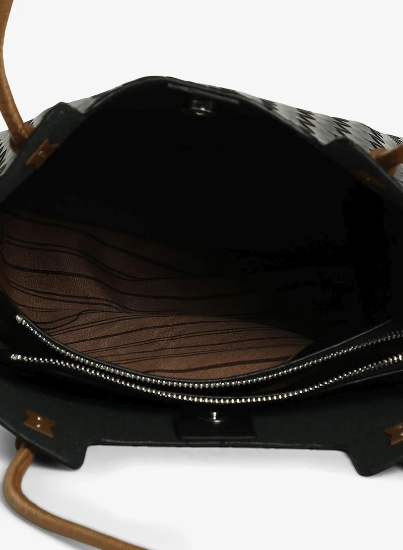 Haute Sauce  Solid Zip Lock Regular Vegan Leather Hand Bag For Women for Women | Best Price UAE