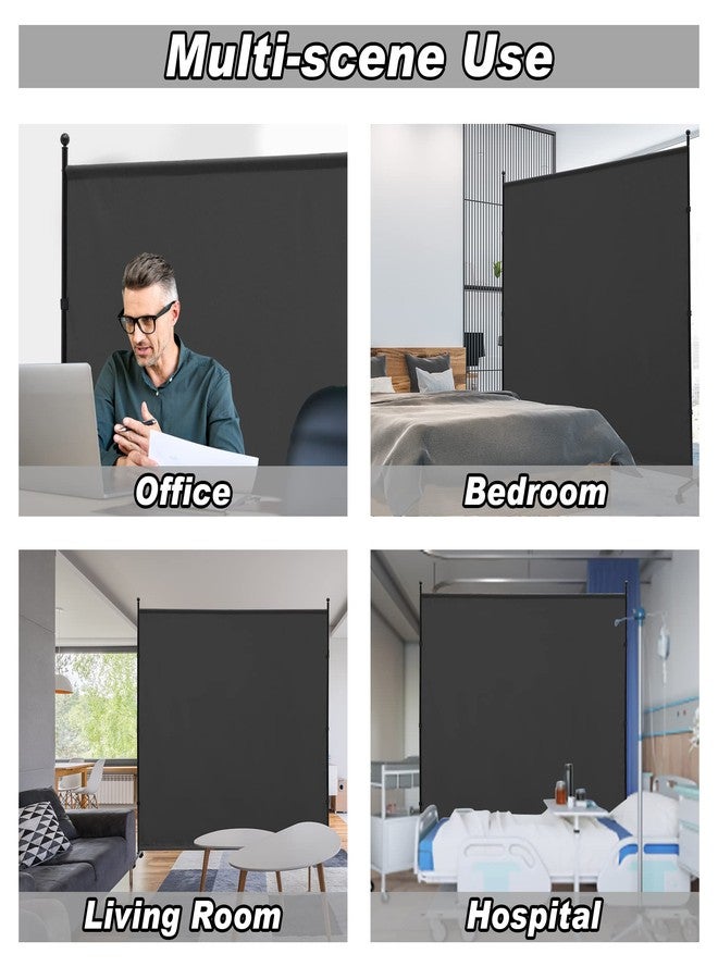 SIMFLAG 6FT Single Panel Room Divider with Wheels,Rolling Fabric Room Dividers for Partition Privacy Screens,Freestanding Wall Divider for Home Office,Restaurant,Hospital,(Black) - Image 5