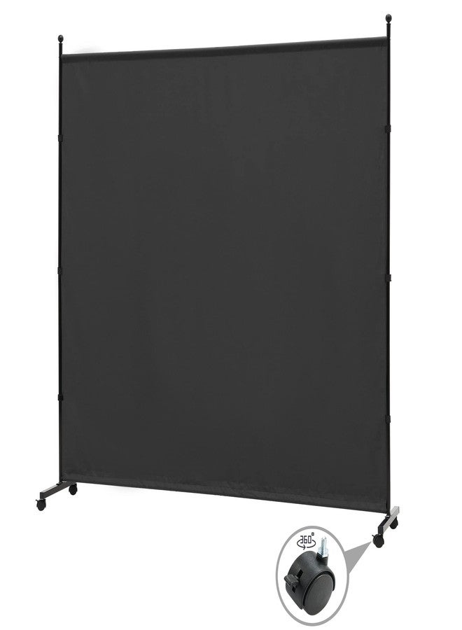 SIMFLAG 6FT Single Panel Room Divider with Wheels,Rolling Fabric Room Dividers for Partition Privacy Screens,Freestanding Wall Divider for Home Office,Restaurant,Hospital,(Black) - Image 1