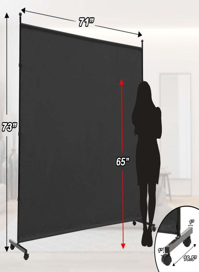 SIMFLAG 6FT Single Panel Room Divider with Wheels,Rolling Fabric Room Dividers for Partition Privacy Screens,Freestanding Wall Divider for Home Office,Restaurant,Hospital,(Black) - Image 4
