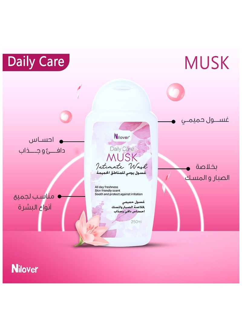 مسك نيلوفر غسول يومي للمنطقة الحساسة غسول بخلاصه الصبار والمسك للمنطقة الحساسة - Image 1