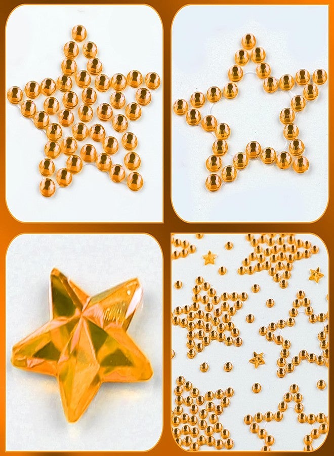 Jacnkb 3 Sheets Star Face Gems Self Adhesive Gold Star Rhinestones Face Jewels Glitter Crystal for Body Nails Crafts Decoration Birthday New Year Makeup Accessories - Image 3