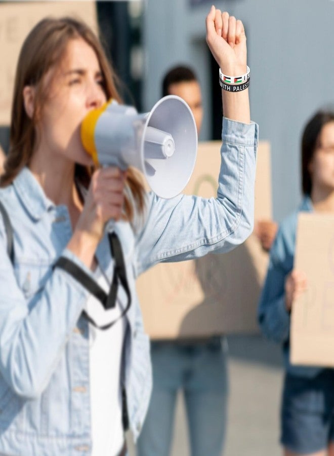 مجموعة من 20 سوارًا من السيليكون بتصميم علم فلسطين من فايندات، أقف مع فلسطين، مناسبة للرياضة للجنسين - Image 2