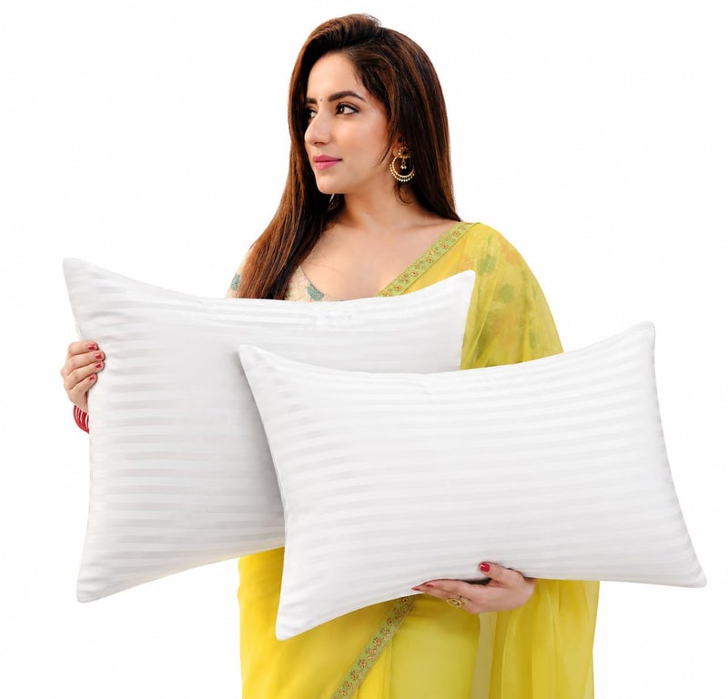 IMSmartMart Soft Fiber Cotton Bed Pillow, 17" x 26", White - Set of 2 - Image 1