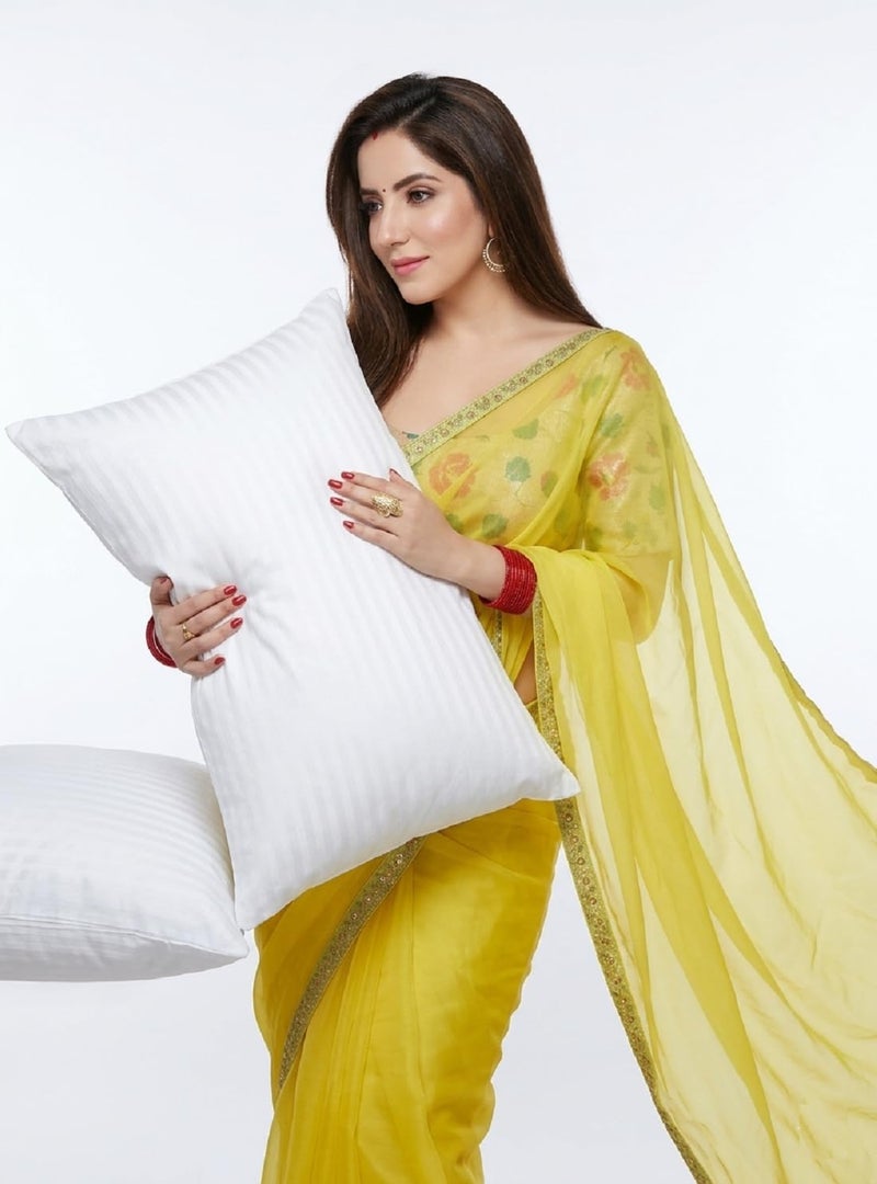 IMSmartMart Soft Fiber Cotton Bed Pillow, 17" x 26", White - Set of 2 - Image 3