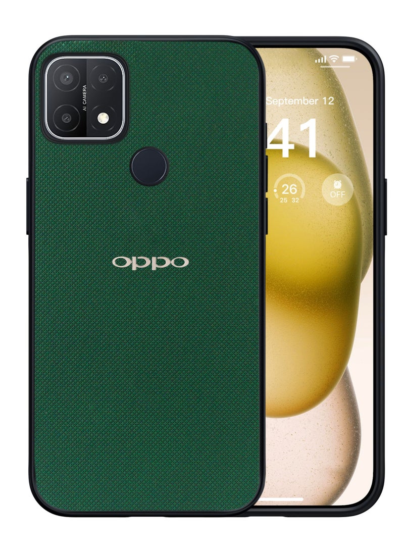 Compatible with Oppo A15/A15S Case Dual Layer Heavy Duty Cell Phone Protective Cover Shockproof Rugged with Non-Slip Textured - Green