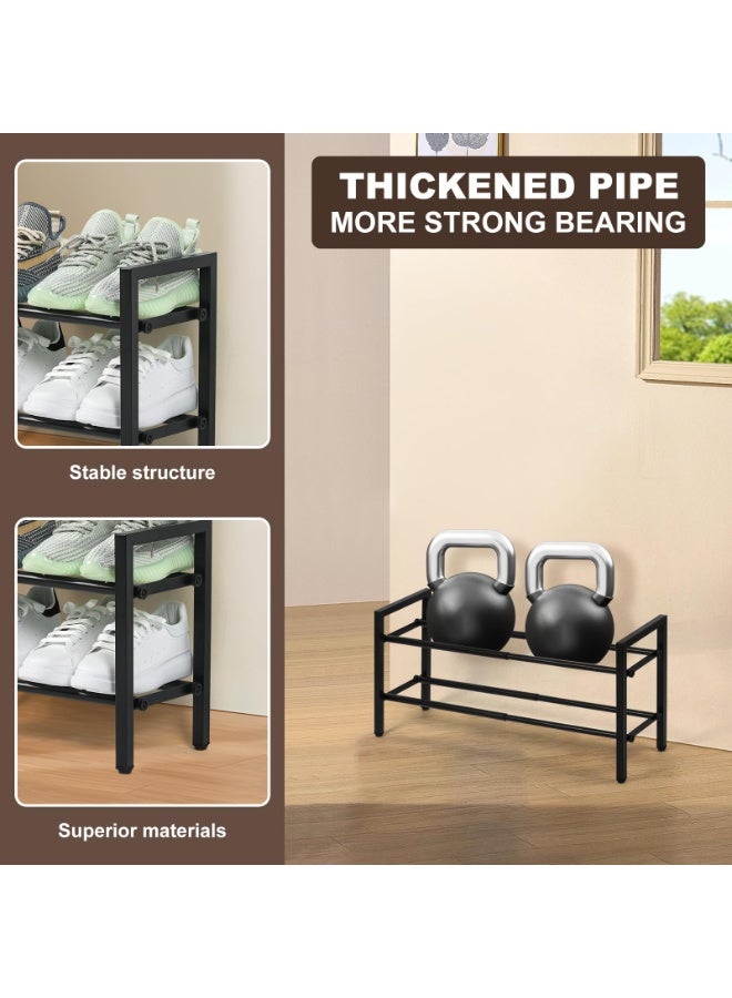 SALADAYS 2-Tier Expandable Shoe Rack, Adjustable Shoe Storage Shelf Organizer, Sturdy and Durable Metal Structure Free Standing Shoe Rack for Closet Entryway Doorway(Black) - Image 5