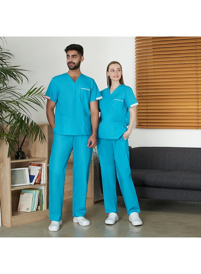 NIBEMINENT Hospital Doctors Wash Hands Wear Split Sets Short Sleeved Brush Hand Clothing Oral And Dental Nurses Surgical Clothing - Image 1