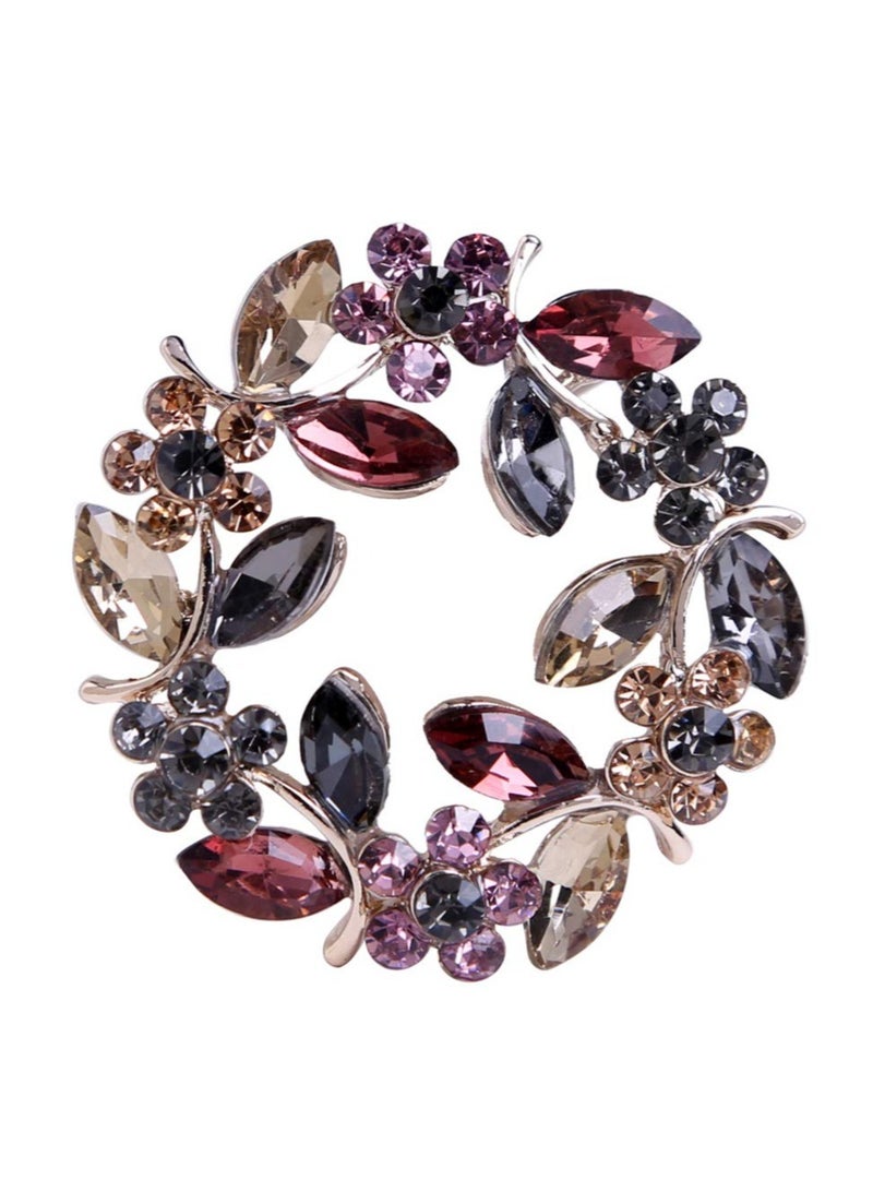 Excefore Colours Crystal Brooch Pins Elegant Rhinestone Jewelry Gift for Women Girls Wedding Banquet Birthday Party - Image 1