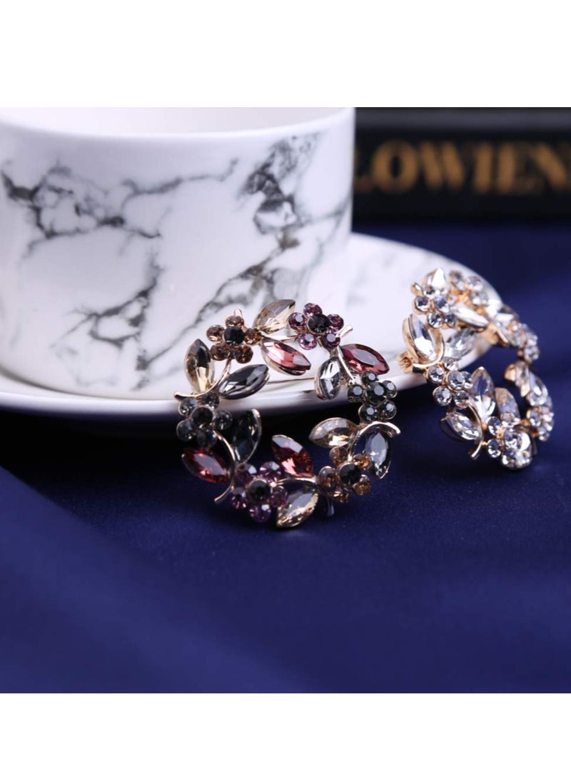 Excefore Colours Crystal Brooch Pins Elegant Rhinestone Jewelry Gift for Women Girls Wedding Banquet Birthday Party - Image 3