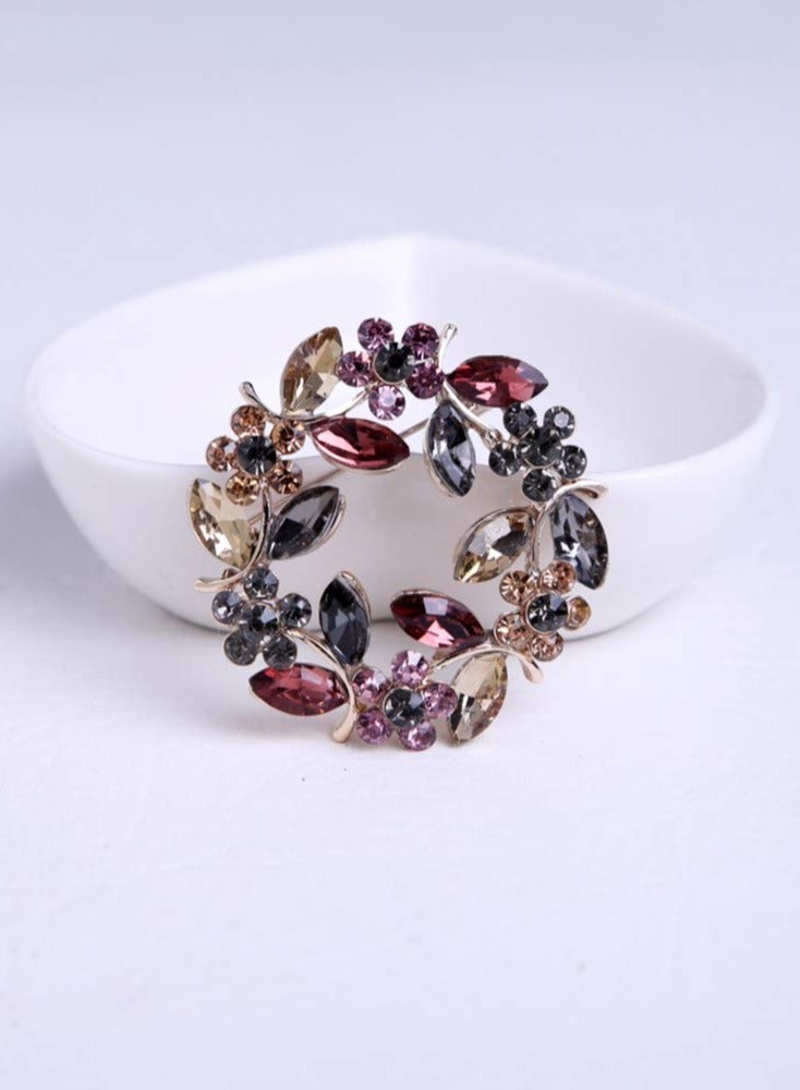 Excefore Colours Crystal Brooch Pins Elegant Rhinestone Jewelry Gift for Women Girls Wedding Banquet Birthday Party - Image 2