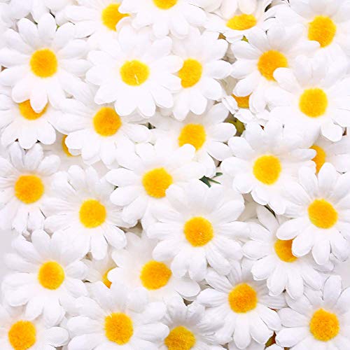 JOHOUSE 200PCS Silk Daisy Flower Heads, Gerbera Chrysanthemum Artificial Daisies Table Confetti for Baby Showers Birthday DIY Crafts - Image 1