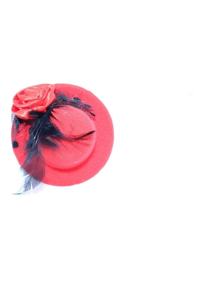 NIBEMINENT Hat Shape Hair Clip Red/Black - Image 2