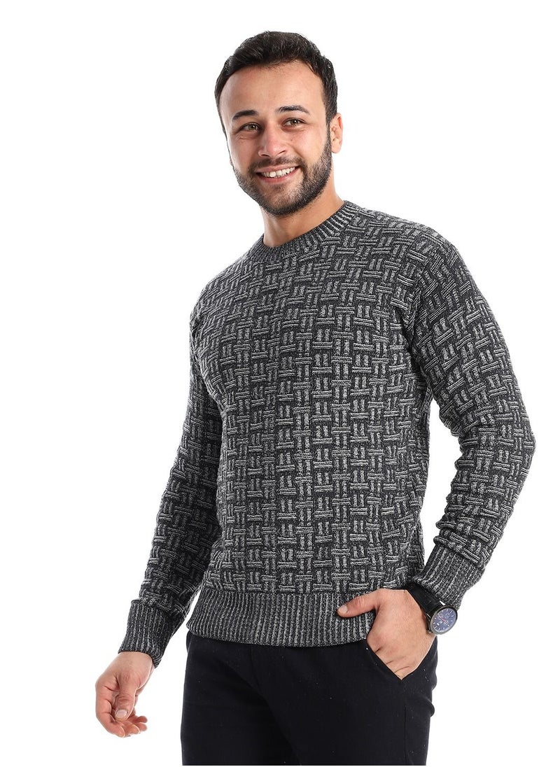 Caesar - Wool Mens Pullover With Multi Design - Image 1