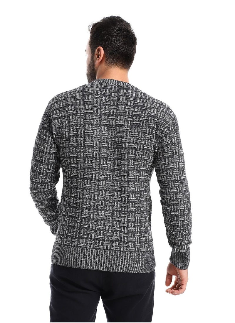 Caesar - Wool Mens Pullover With Multi Design - Image 1