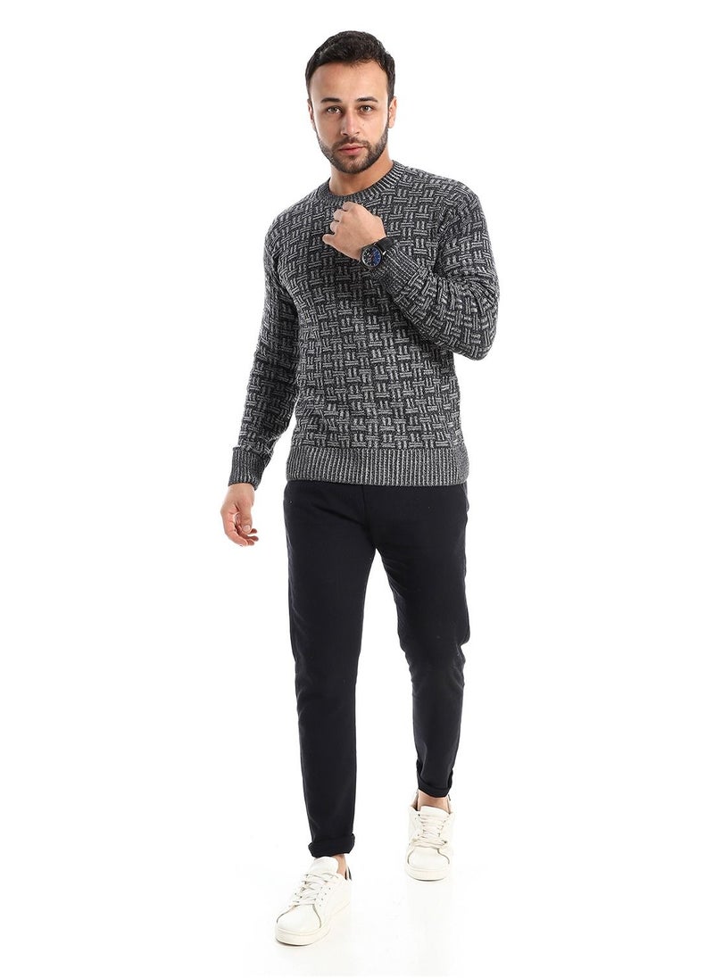 Caesar - Wool Mens Pullover With Multi Design - Image 1