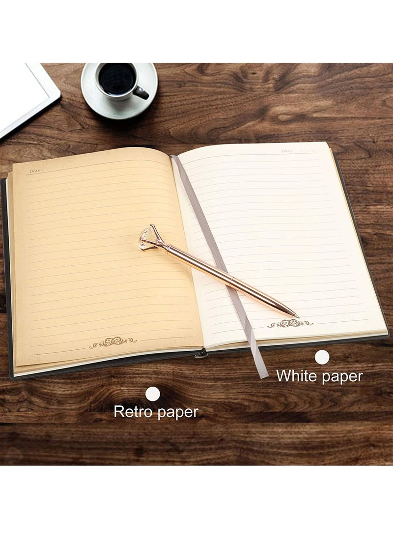 3D Sunflower Journal Writing Notebook with Diamond Pen Set, Antique Handmade Leather Daily Notepad Sketchbook, Travel DiaryNotebooks to Write in, Gift for Girls Women (Sunflower-Color)