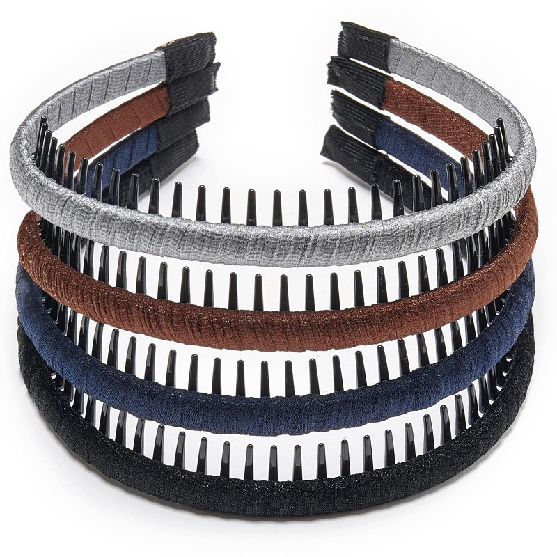 STHUAHE4PC Multicolor Protection Resin Teeth Comb Hair Hoop Hairband Headband Hair Accessories by Beauty hair (Multi-colored-No.13) - Image 1