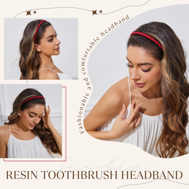 STHUAHE4PC Multicolor Protection Resin Teeth Comb Hair Hoop Hairband Headband Hair Accessories by Beauty hair (Multi-colored-No.13) - Image 2