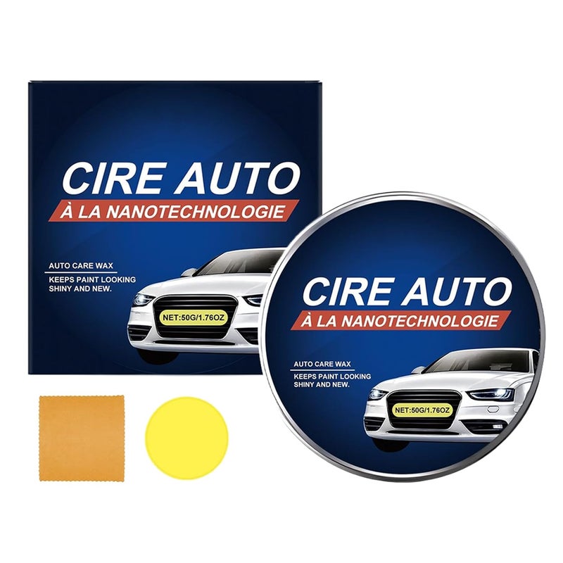 Car Scratch Remover Polish 50g Paint Repair Cream Kit With Sponge Towel - Image 1