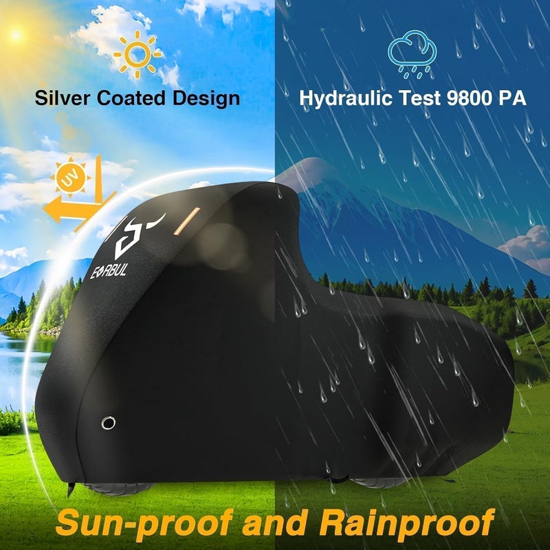 EVRBUL Heavy Duty Motorcycle Cover for Harley Davidson - 420D Outdoor All Seasons Protection - Image 4