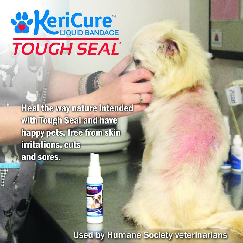 كيراكيور رذاذ الضماد السائل Tough Seal للحيوانات الأليفة للكلاب والقطط - 2 أونصة، مقاوم للماء، يحمي الجروح ويخفف القطوع والخدوش؛ آمن إذا تم لعقه، ولا يسبب ألمًا. - Image 4
