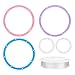 AHANDMAKER AHANDMAKER 8 Pcs Top Circles of Wind Chime, 4 Colors Acrylic Wind Chimes Supplies Windbell Cap Ring Frames with Elastic  - Image 2