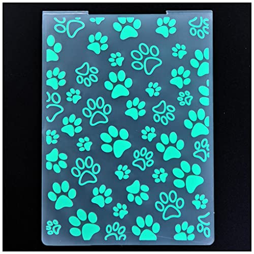 DDOUJOY DDOUJOY Pet Footprint Paw Background Plastic Embossing Folders for Card Making Scrapbooking and Other Paper Crafts 2101024