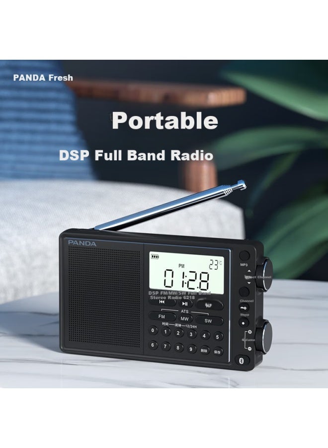 Panda Portable Bluetooth Radio Full Band Stereo Multifunctional Semiconductor Car Backup - Image 2