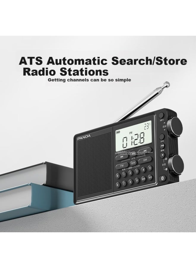 Panda Portable Bluetooth Radio Full Band Stereo Multifunctional Semiconductor Car Backup - Image 3