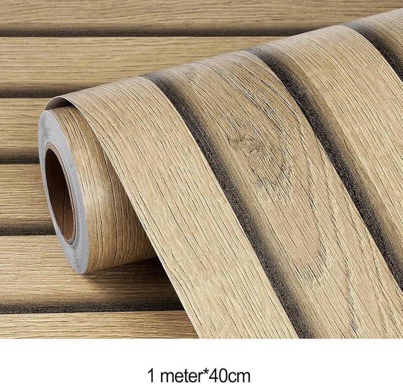 تصميم شرائح الخشب الطبيعي ورق حائط قابل للإزالة عرض 40 سم الحجم 2 - Image 3