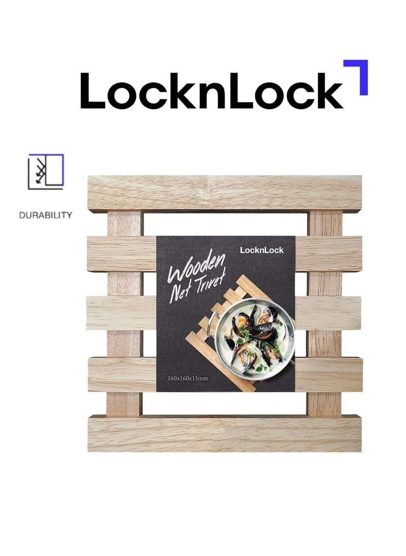 LOCK & LOCK LocknLock Wooden Trivet - Durable, Heat-Resistant, Non-Slip Kitchen Accessory  - Image 1