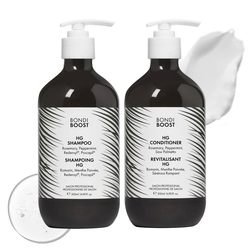 BondiBoost HG Anti-Thinning Shampoo Conditioner Set [16.90 fl oz each], Clinically Tested to Promote Fuller + Thicker-Looking Hair for Women & Men, Procapil, Redensyl & Rosemary Formula, Sulfate-Free - Image 1