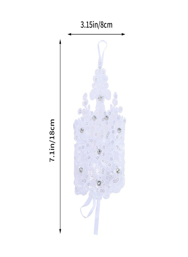 ULTNICE 18cm White Satin Gloves for Women Wear Wedding Elegant Evening Handwear Bridal Accessories Mehendi Ceremony Reception Formal Occasions - Image 3