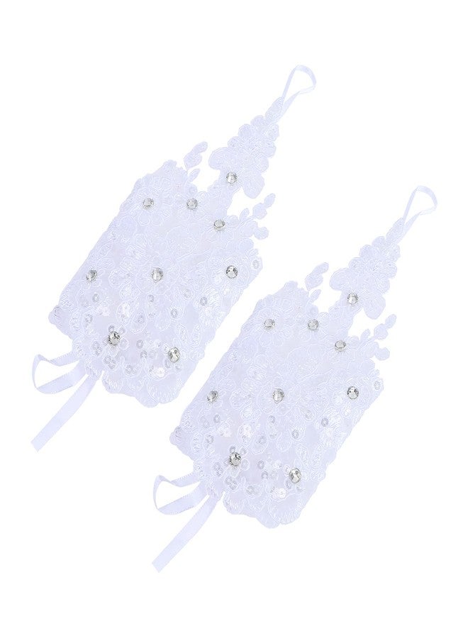 ULTNICE 18cm White Satin Gloves for Women Wear Wedding Elegant Evening Handwear Bridal Accessories Mehendi Ceremony Reception Formal Occasions - Image 2