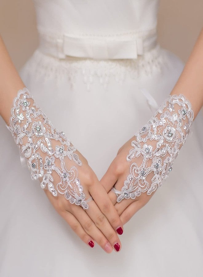 ULTNICE 18cm White Satin Gloves for Women Wear Wedding Elegant Evening Handwear Bridal Accessories Mehendi Ceremony Reception Formal Occasions - Image 5