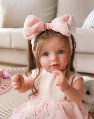 BABESIDE Lifelike Reborn Baby Dolls Dara 20 Inch RealisticNewborn Baby Doll Brown Hair Girl Handmade Real Life Baby Dolls with Clothes and Toy Accessories Gift for Kids Age 3 - Image 5