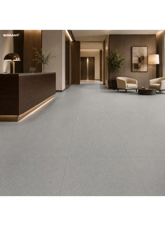 SOMANY FB Dusky S&P Light Grey 600x600MM Matt Ceramic Floor Tile – 11mm Thickness | Anti-Slip Modern Grey Flooring Tile for Homes & Offices | 1.44 SQM - Image 3