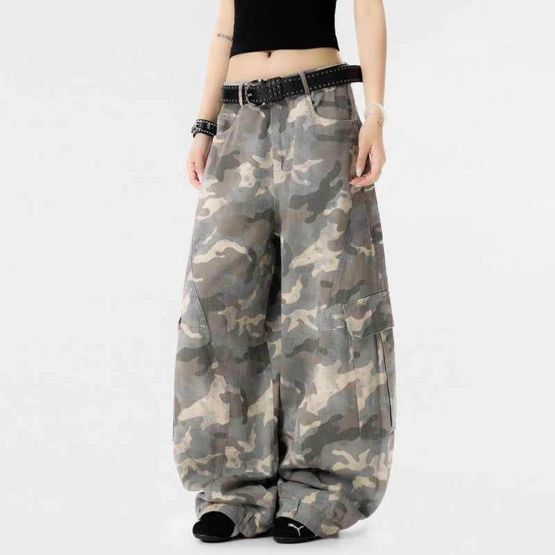 بنطال كارجو كاموفلاج واسع الساق رجالي من OREETA - Image 2