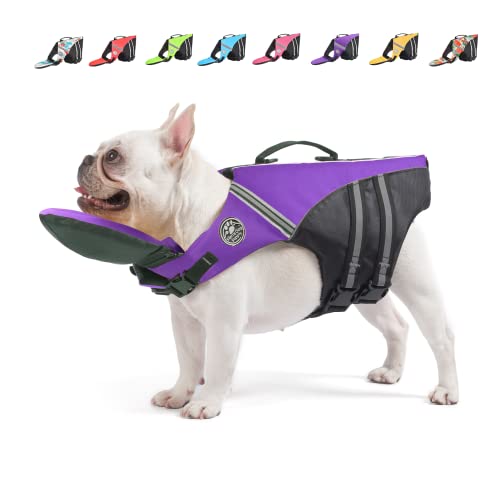 Mklhgty Dog Life Jacket, Reflective Dog Life Vest with Removable Neck Float High Buoyancy for Swimming and Boating, Ripstop Pet Safety Swimsuit Rescue Handle for Small Medium Large Dogs - Image 1